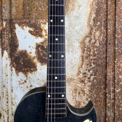Custom Kraft Midnight Special 1960s Electric Guitar-Black (Used) image 15