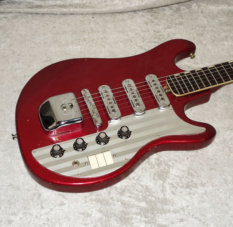 Vintage MIJ Teisco Del Rey ET-300 electric guitar in red