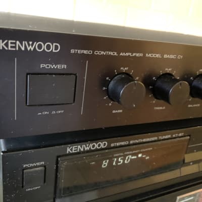 Classic Kenwood Basic C1 preamplifier,  KM-10 Power Amplifier, KT-57 AM FM Tuner Nice set image 2