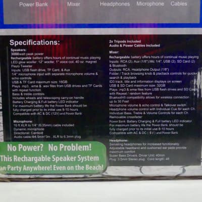 Technical Pro DJPACK-2GO Rechargeable Dual 12"  DJ Loudspeaker Package image 4