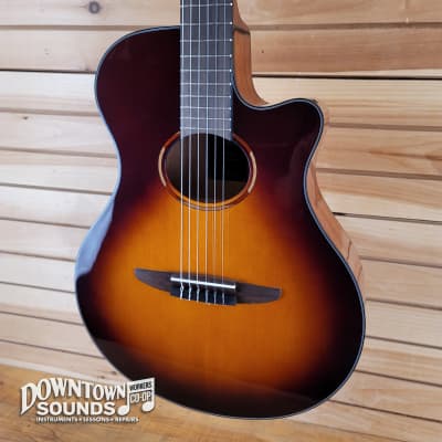 Yamaha NTX1 Thinline Acoustic/Electric Nylon String Guitar - Brown Sunburst image 1