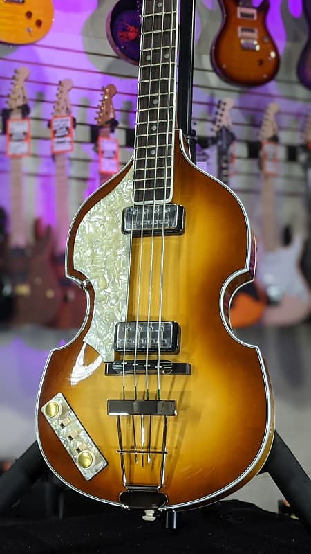 Hofner Left Handed Violin Bass 500 Sunburst w/ Case | Reverb