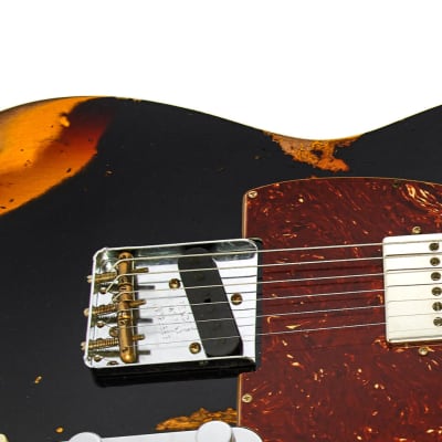 Fender Custom Shop Limited Edition Reverse '60s Tele Custom Heavy Relic Aged Black over 3 Tone Sunburst #R125883 image 4