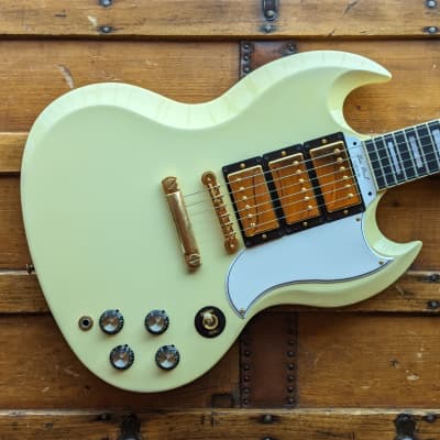 (JH17814) Gibson SG Les Paul '61 Custom Reissue Triple Humbucker - 2006 - Antique White for sale