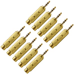 Seismic Audio SAPT122-10PACK 1/4" TRS Female  to 1/8" TRS Male Cable Adapters (10-Pack)