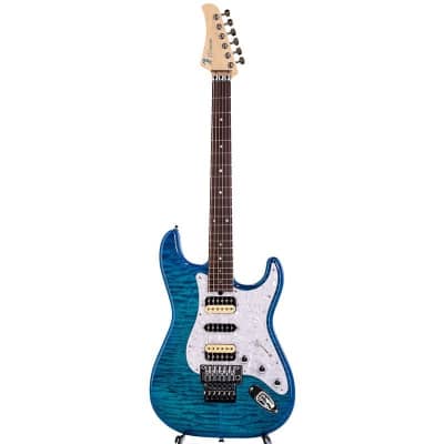 T's Guitars ST-22R Custom 5A Grade Quilt Top (Caribbean Blue) #SN/032506 [Special Price] image 2