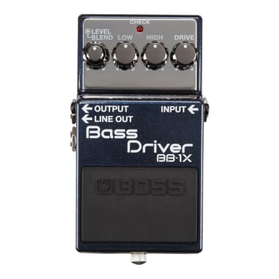 BOSS BB-1X Bass Driver Premium Electric Bass Guitar Pedal with Low, High, Drive Knobs, and Two Output Jacks for sale