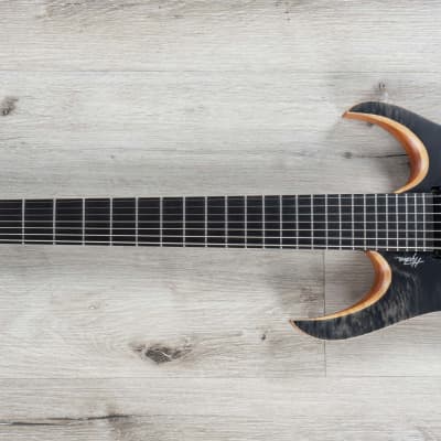 Mayones Hydra Elite 7 7-String Headless Guitar, 3A Eye Poplar, Trans Black Satin image 6