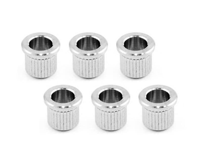 Allparts Chrome String Ferrules - 6 Pieces image 1