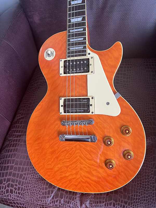 Epiphone Les Paul Standard 3D Plus Amber Maple Quilt Top W/ $200 Duncan  Dimebag/JB Upgrades - plays like butta