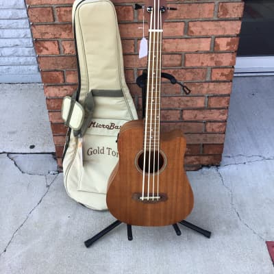 Gold Tone M-Bass Micro 23" Scale Acoustic/Electric Bass Natural with Gigbag image 1