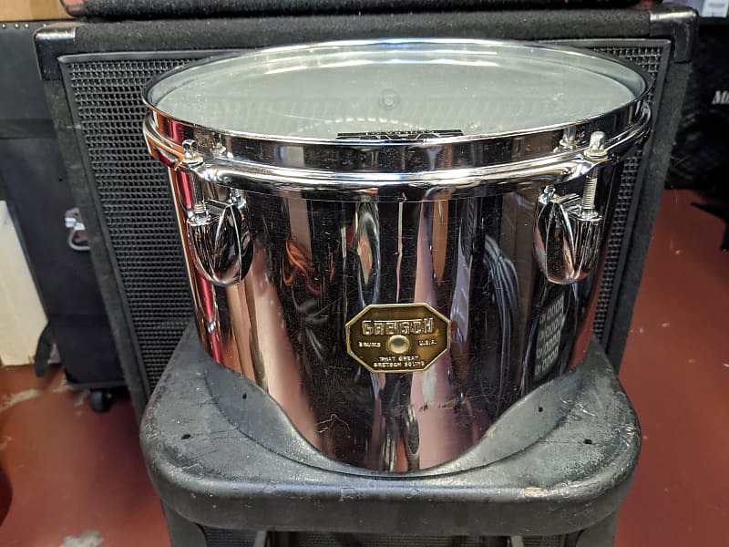 1970s Gretsch 8 x 12" Chrome Metal Wrap Concert Tom - Looks Really Good - Sounds Great! image 1