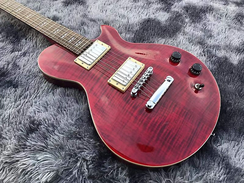 Red Custom LP Style Guitar, Maple Top Body, Rosewood Fingerboard image 1
