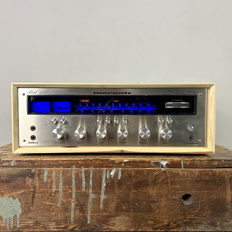 Marantz Model 2245 Engraved Faceplate with New Custom Cabinet  			