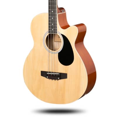 Glarry GMB101 4 string Electric Acoustic Bass Guitar w/ 4-Band Equalizer EQ-7545R 2020s - Burlywood image 8