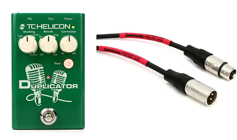 TC-Helicon Duplicator Vocal Effects Stompbox Bundle with Pro Co EXM-10  Excellines Microphone Cable - 10 foot