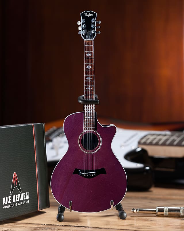 Axe Heaven 1:4 Scale Replica Prince Acoustic Guitar Taylor 612CE Mini  Guitar Purple Sparkle