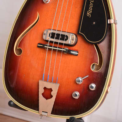 Heinz Seifert Favorit Teardrop – 1950s Migma German Vintage Archtop Semi Hollow Bass Guitar / Gitarre image 3