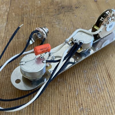 Fender Telecaster Wiring Harness Upgrade 500k CTS Pots .022 Orange Drop Cap Oak Grigsby Switch Plate/Knobs image 4