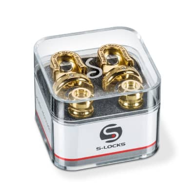 Schaller S-Lock Strap Locks (2 pieces), Gold for sale