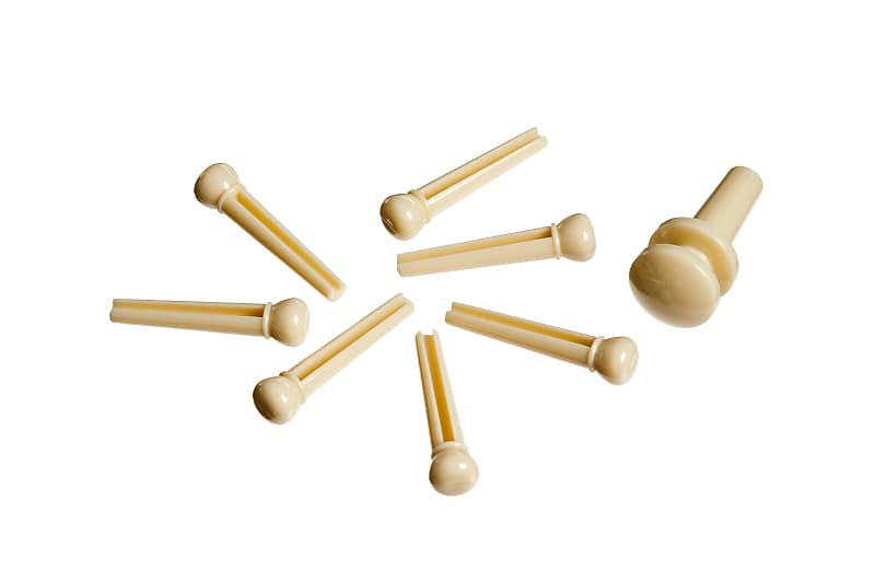 Planet Waves Injected Molded Bridge Pins with End Pin, Set of 7, Ivory image 1