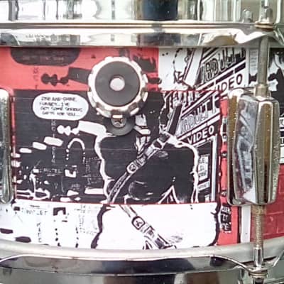 Assaulted Battery MURDER OF CROW 14" snare w/The Crow themed custom graphix image 4