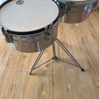 Rogers Timbales Chrome over brass 70's | Reverb