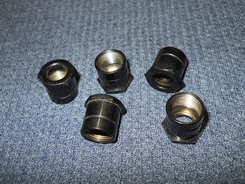 Set of 5 BASS Threaded Tuner Bushings Black Metal Reverb