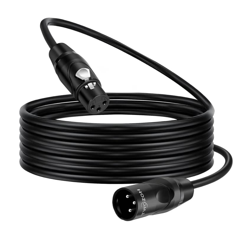 Twozoh Short XLR Female to 1/4 TRS Cable 1FT, Braided 6.35mm Stereo Jack  Balanced to 3pin XLR Cable for Microphone (30cm / 0.3M)