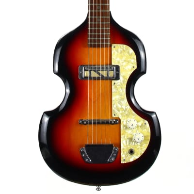 4.6 Pounds! 1960s Sekova Japan Beatles Violin Shaped 6-String Teisco Guitar - Gold Foil Pickup! GREAT PLAYER! image 2