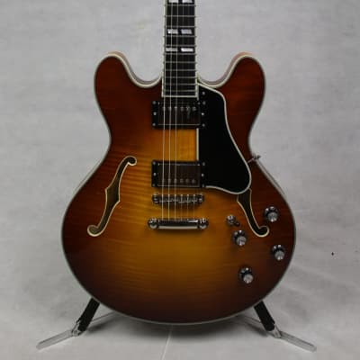 Eastman T486-GB Thinline Electric Guitar Goldburst w/ Case image 1