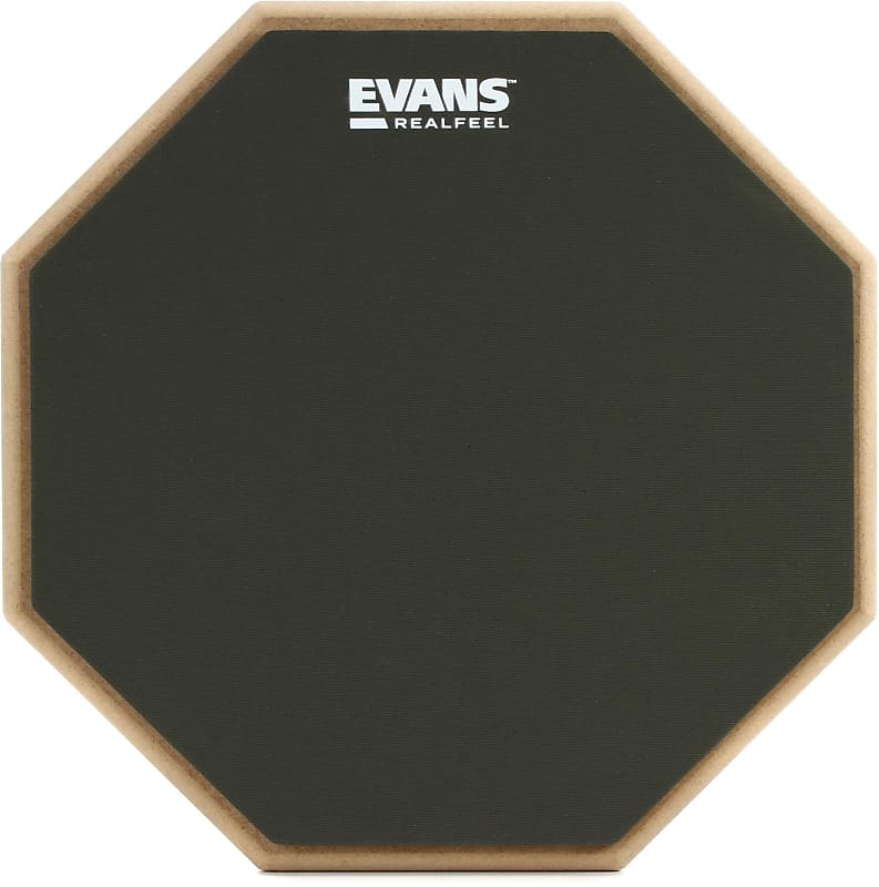 Evans RealFeel 2-Sided Pad - 12 inch Bundle with Ahead Practice Pad Stand -  8mm Thread