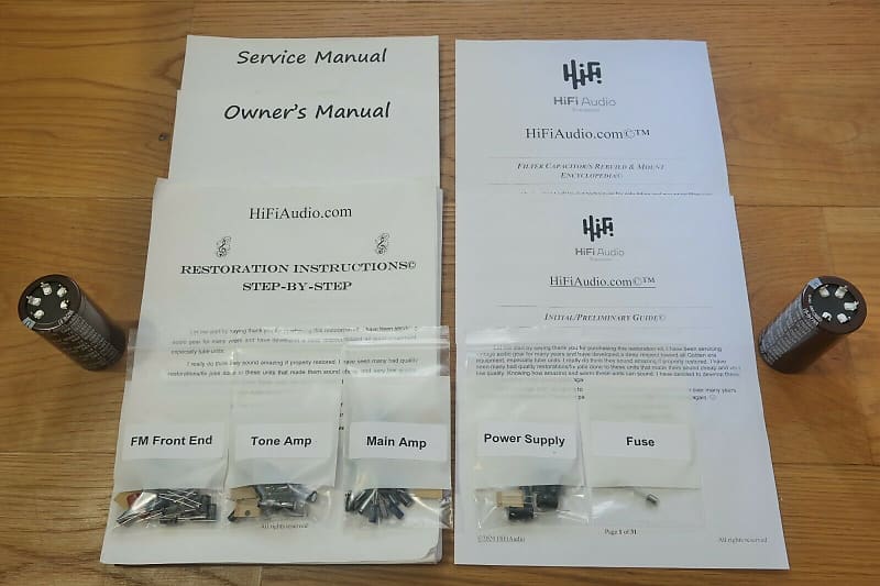 Onkyo TX-2500 MKII restoration kit filter capacitor repair rebuild fix  			