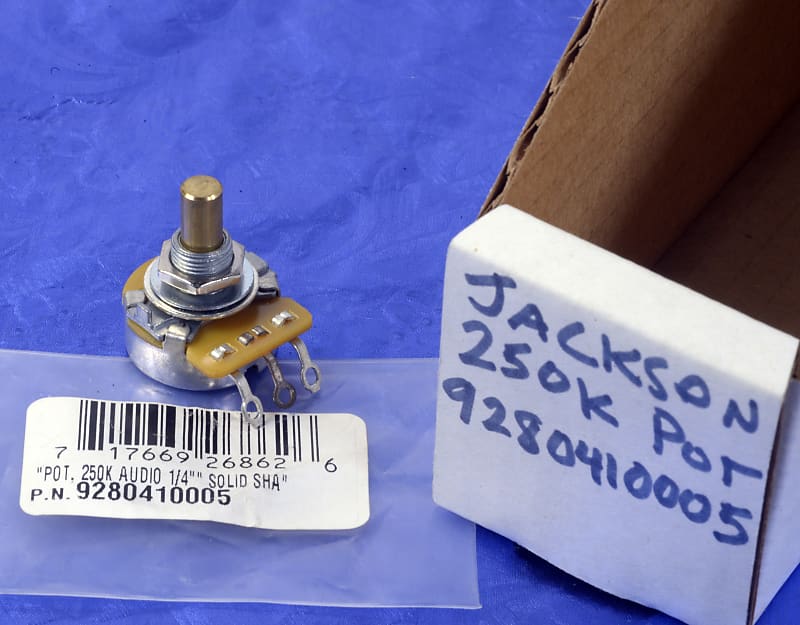 Jackson 250K Solid Shaft Audio Taper Guitar Pot Volume Tone Control 9280410005 New Old Stock image 1