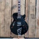 D'Angelico Premier SS Semi-Hollow Single Cutaway with Stairstep Tailpiece 2010s Black