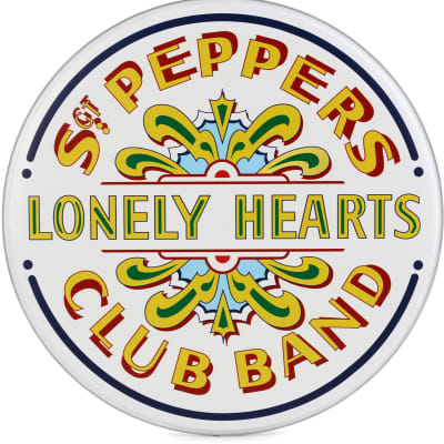 Evans Inked Sgt. Pepper 50th Anniversary Bass Drumhead - 22 inch  Bundle with RTOM Moongel Drum Damper Pads - Blue (6-pack) image 3