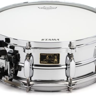 Pearl B4514 5x14 Chrome Over Brass Snare Stewart Copeland Jupiter