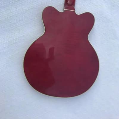 Red Custom Semi Hollow Jazz Guitar Body with Maple Neck, | Reverb