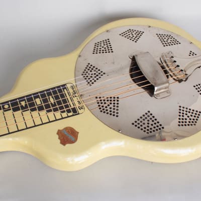 National  Reso-Phonic Model 1033 Hawaiian Resophonic Guitar (1956), ser. #X-58090, original brown hard shell case. image 7