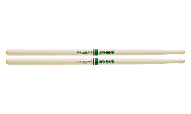 Pro-Mark TXR5BW Hickory 5B "The Natural" Unlacquered Wood Tip Drum Sticks (Pair) image 1