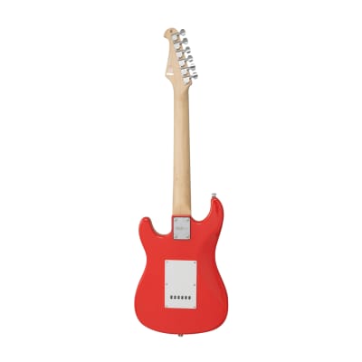 CNZ Audio ST Mini Electric Guitar - Rosewood Fingerboard & Maple Neck, Fiesta Red image 2