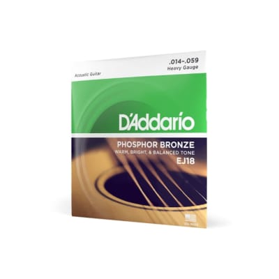 D'Addario EJ18 Phosphor Bronze Acoustic Guitar Strings, Heavy, 14-59 image 2