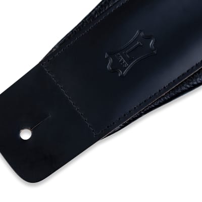 Levy's Leathers  3" Wide Black Genuine Leather Guitar Strap image 3