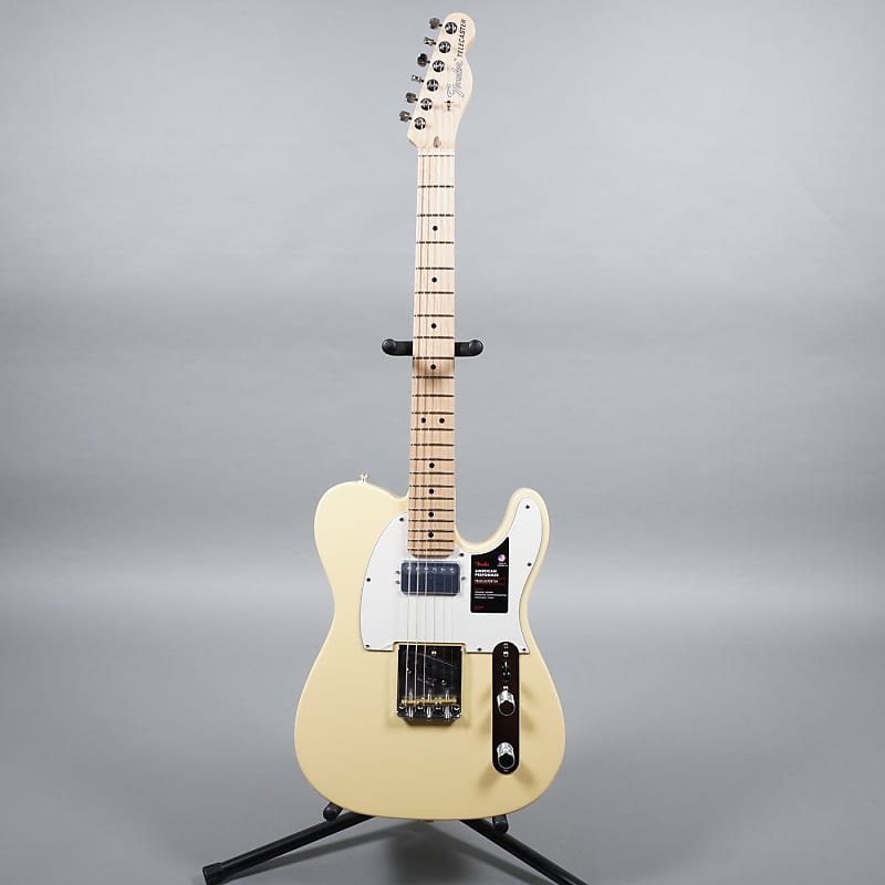 Fender American Performer Telecaster Hum Electric Guitar - Vintage White image 1
