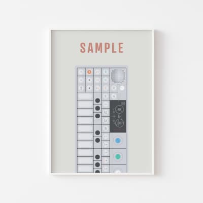 Sample Synthesizer Print - OP-1 Synth, Music Producer Poster, Keyboard Art, Music Studio, A3 Size image 1
