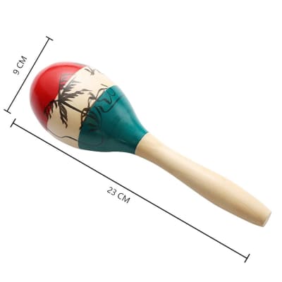 Maracas Large Colorful Wood Rumba Shakers Rattle Hand Percussion Of Sand Of The Hammer Great Musical Instrument With Salsa Rhythm For Party,Games. (Colorful) image 3