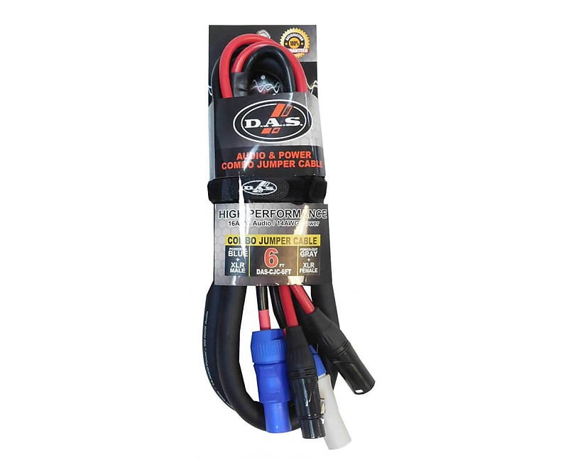 DAS Audio 6ft Combo Jumper Cable with 14 AWG Power and 16 AWG Audio image 1