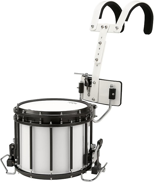 Sound Percussion Labs MSDHT1412XWH 14x12" High-Tension Marching Snare Drum with Carrier image 1