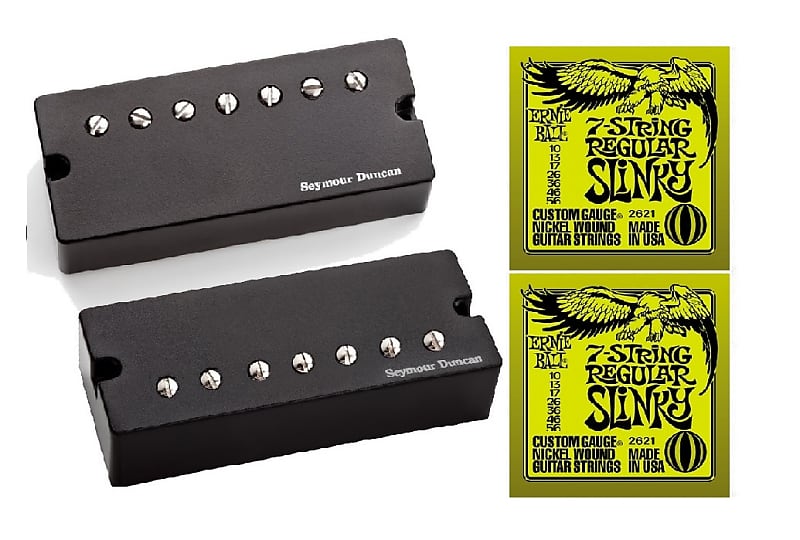 Seymour Duncan Pegasus & Sentient 7 String Soapbar Passive Black Pickup Set ( 2 ERNIE BALL SETS ) imagen 1