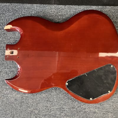 Unbranded SG style guitar body - worn cherry Project build #3 image 10